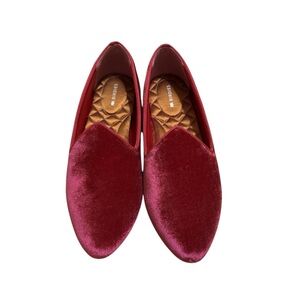 *Never Worn* Birdies Deep Pink Velvet Loafers